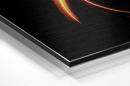 Fiery Glowing Capricorn Zodiac Glyph Brushed Aluminium Dibond Wall Art
