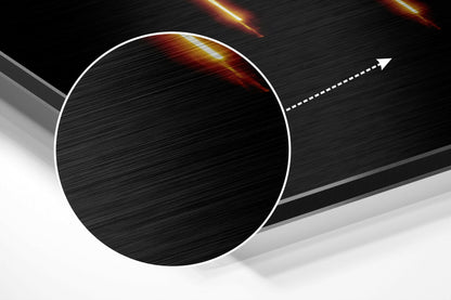 Golden Light Trail Virgo Glyph Brushed Aluminium Dibond Wall Art