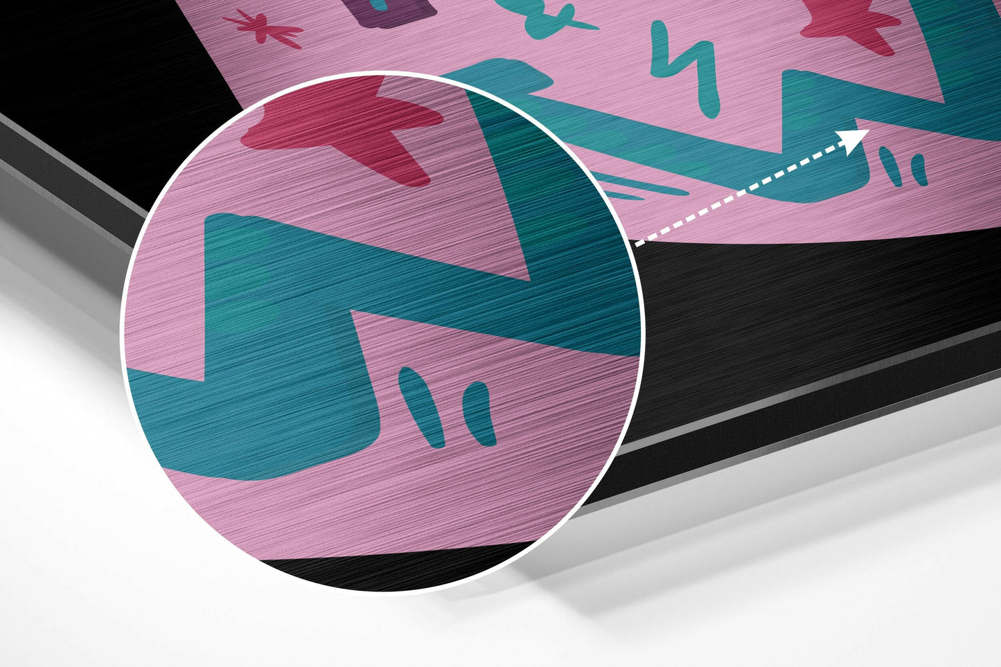 Pink Flexed Arm I Can I Will Quote Brushed Aluminium Dibond Wall Art