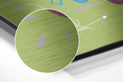 Lime Green Leafy Never Give Up Brushed Aluminum Dibond Wall Art