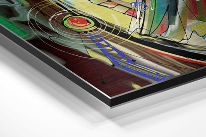 Colorful Abstract Blue Eye Brushed Aluminium Dibond Wall Art