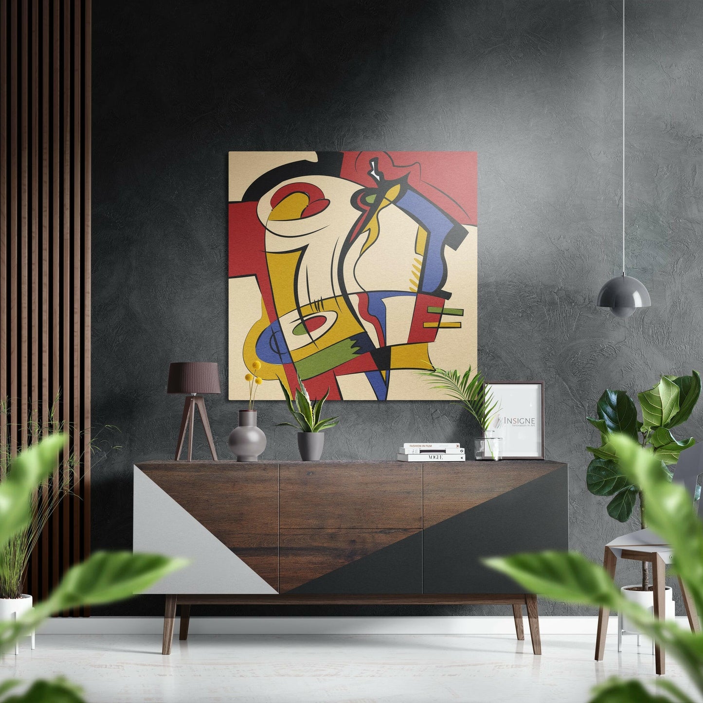 Geometric Cubist Figure Brushed Aluminium Dibond Wall Art