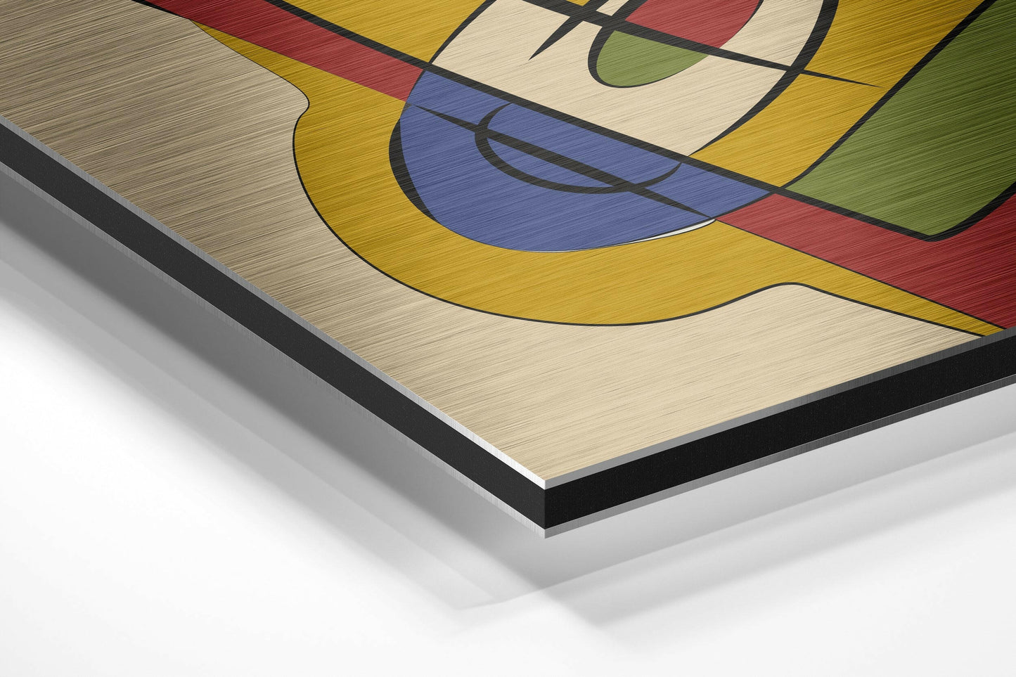 Geometric Cubist Figure Brushed Aluminium Dibond Wall Art