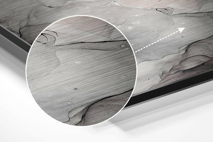 White Pink Veined Marble Brushed Aluminium Dibond Wall Art