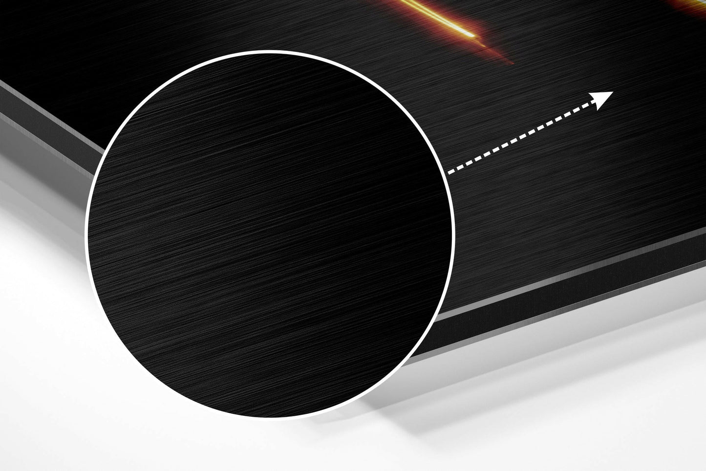 Amber Light Streak Scorpio Symbol Brushed Aluminium Dibond Wall Art