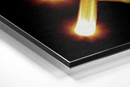 Glowing Arrow Sagittarius Light Trail Brushed Aluminium Dibond Wall Art