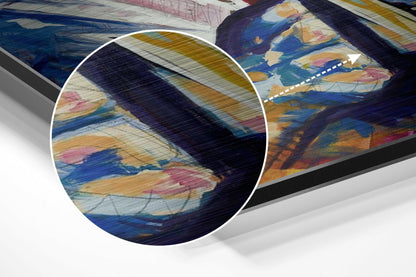 Cobalt Palette Knife Trumpet Player Brushed Aluminium Dibond Wall Art