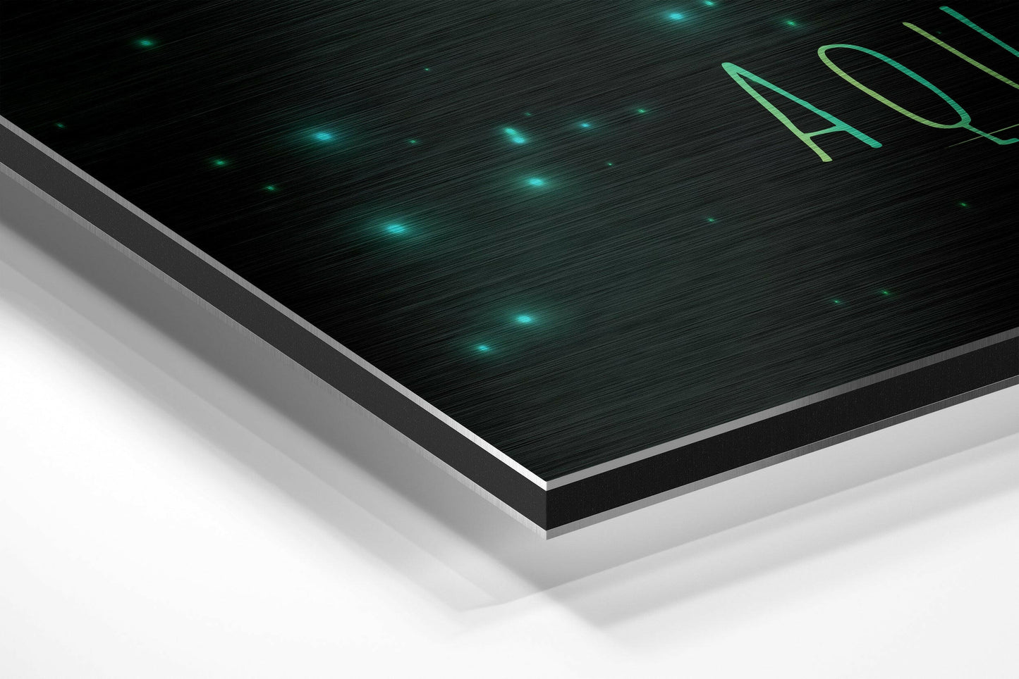 Green Brushstroke Aquarius Star Sign Brushed Aluminium Dibond Wall Art