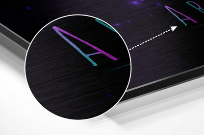 Violet Cyan Gradient Aries Star Sign Brushed Aluminium Dibond Wall Art