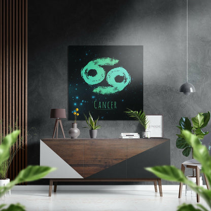 Mint Green Chalk Cancer Constellation Brushed Aluminium Dibond Wall Art