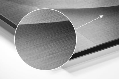 Silver Metallic Lips Close Up Brushed Aluminium Dibond Wall Art