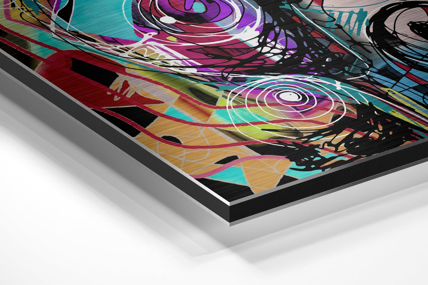 Graffiti Blue Eyes Face Brushed Aluminium Dibond Wall Art