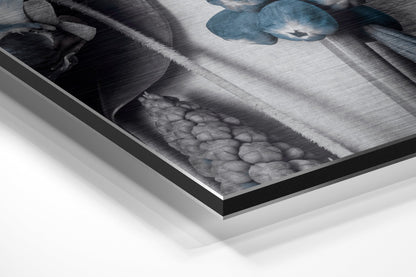Blue Iris and Berry Botanical Brushed Aluminium Dibond Wall Art
