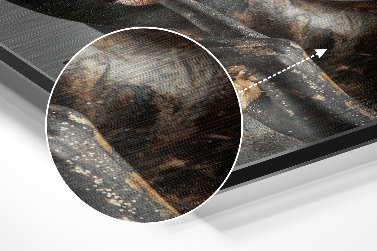 Gold Leaf Trio Portrait Collage Brushed Aluminum Dibond Wall Art