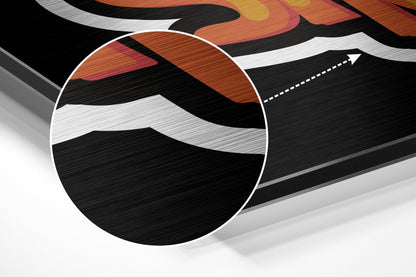 Bold Comic Bubble Be Strong Lettering Brushed Aluminium Dibond Wall Art