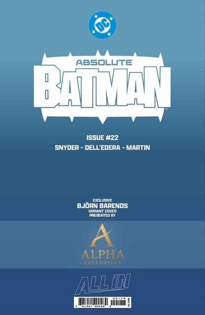 [FOIL] ABSOLUTE BATMAN #22 BJORN BARENDS EXCLUSIVE VIRGIN VAR (07/08/2026)