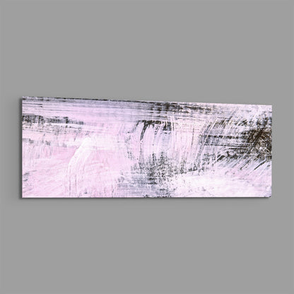 Blush Pink And Charcoal Brushstroke Glass Wall Art