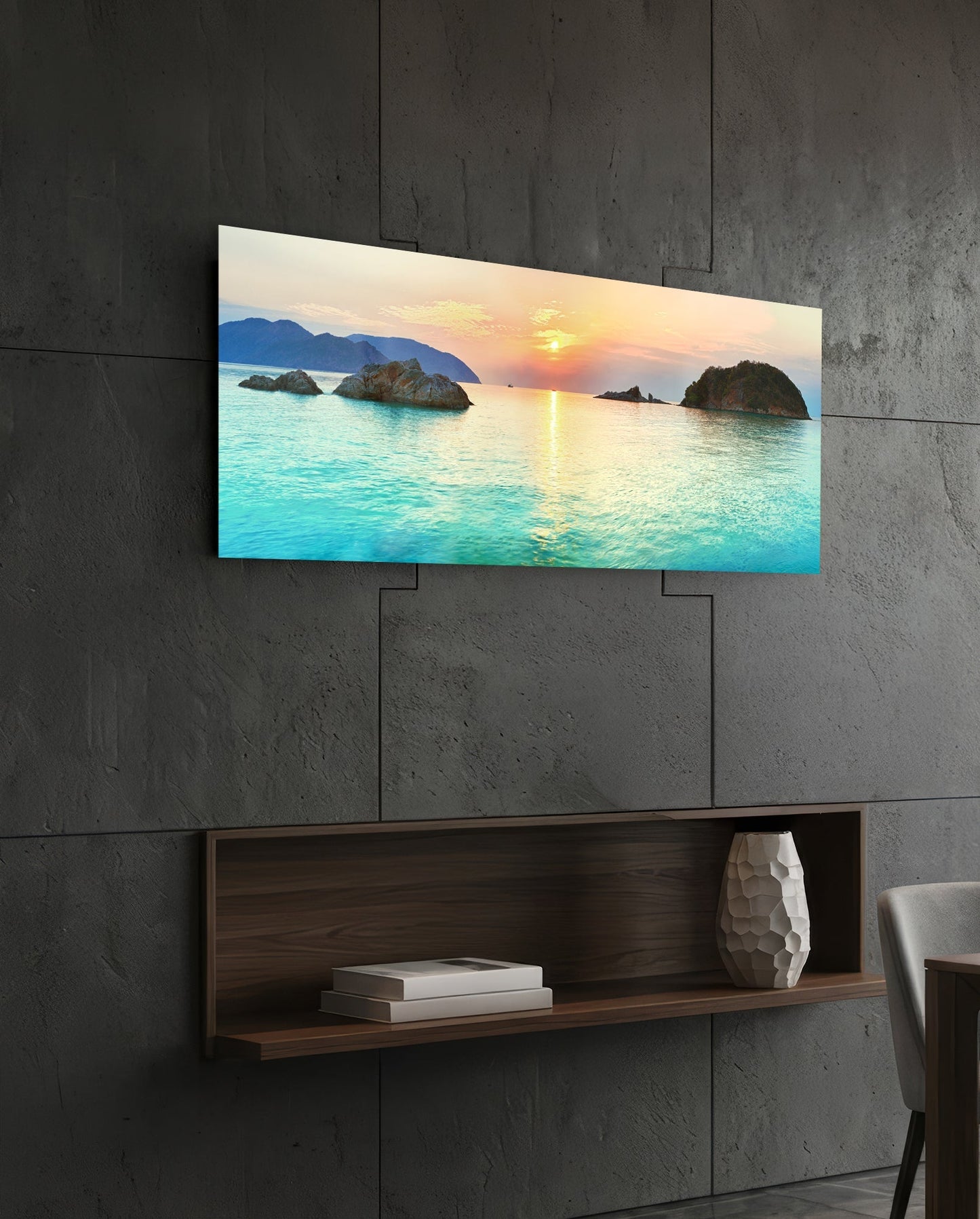 Turquoise Bay Islets Sea Glass Wall Art