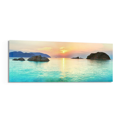Turquoise Bay Islets Sea Glass Wall Art