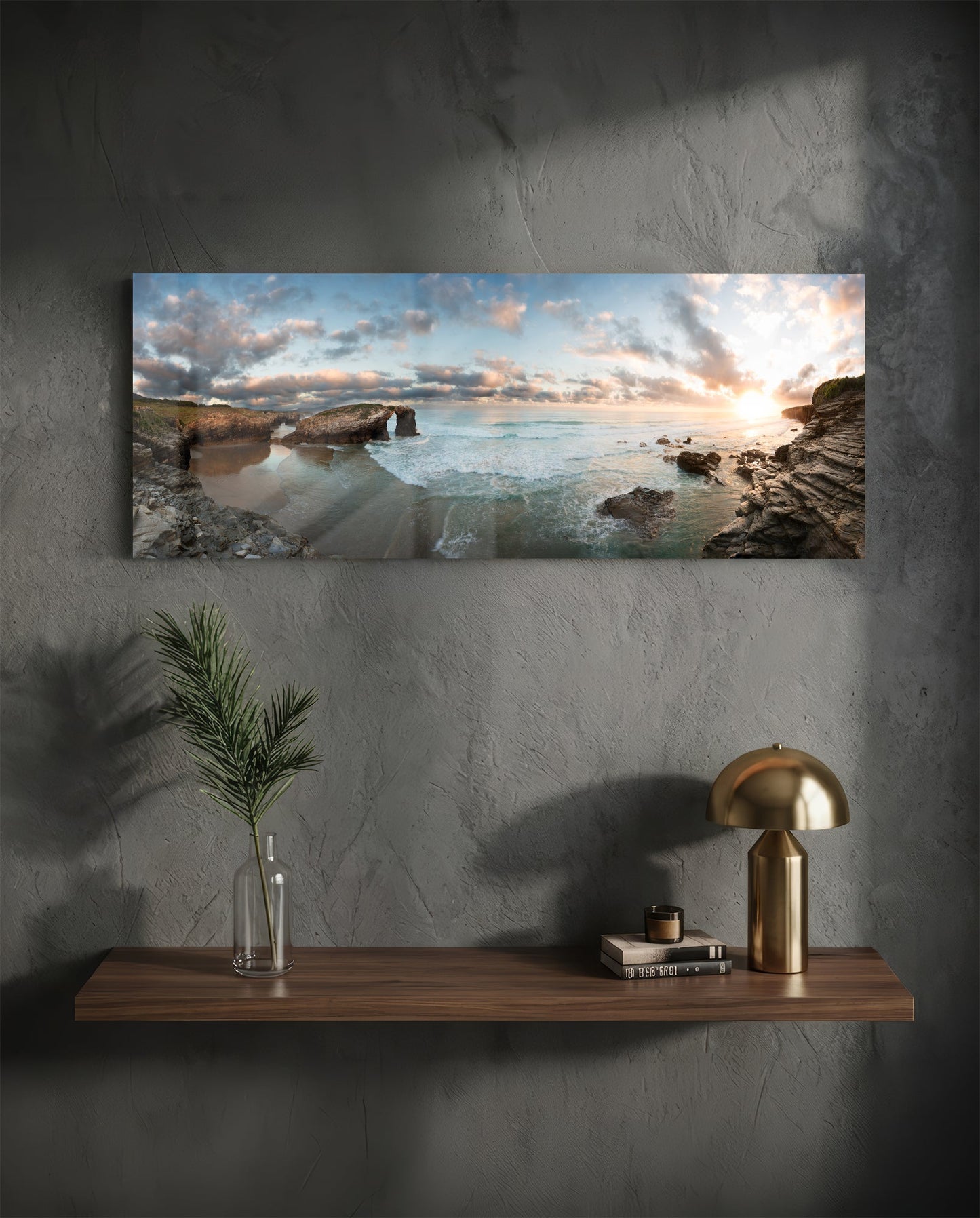 Rock Arch Cliff Coastline Waves Glass Wall Art