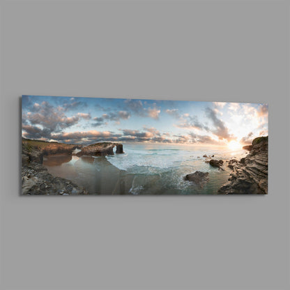 Rock Arch Cliff Coastline Waves Glass Wall Art