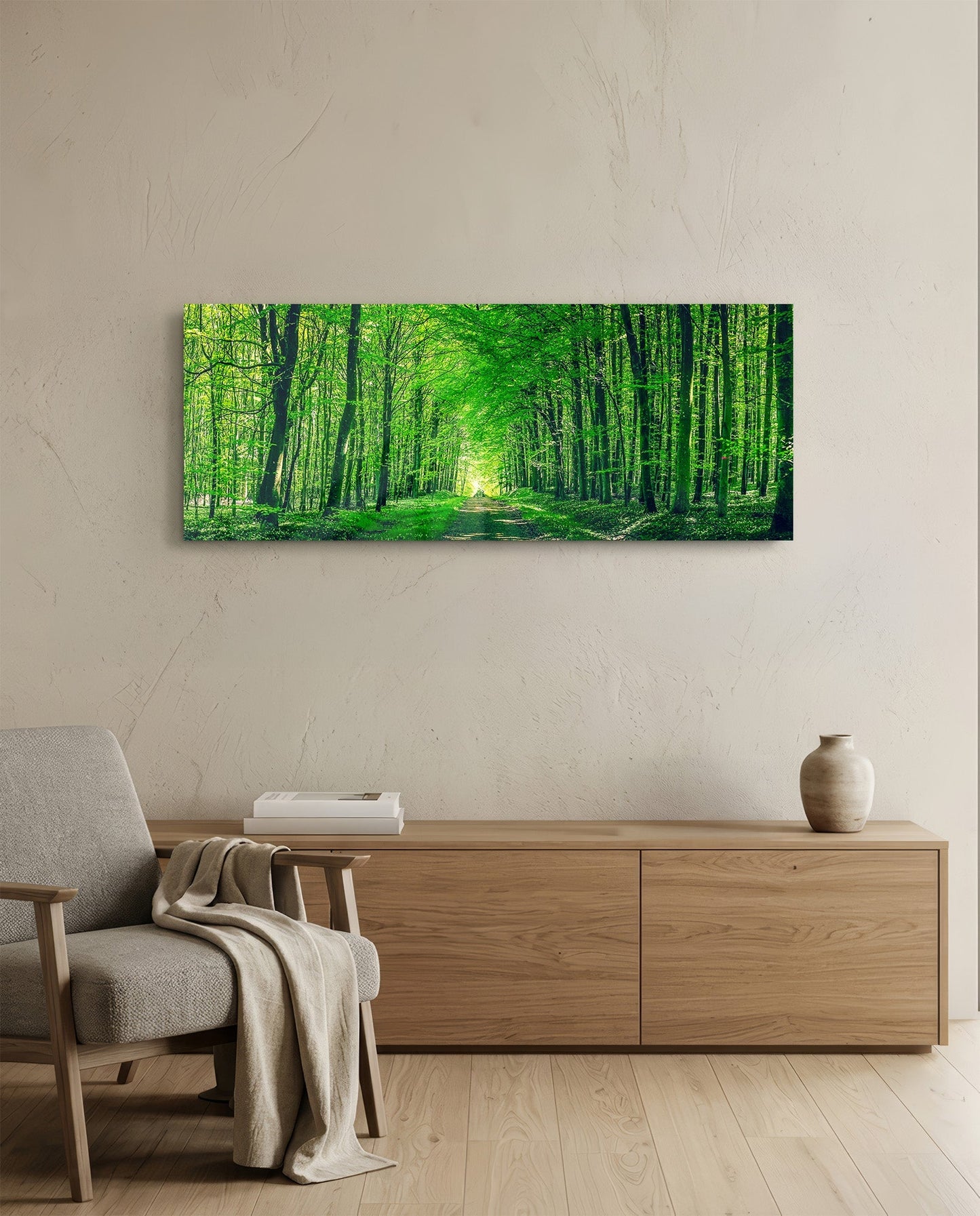 Leafy Tunnel Woodland Path Glass Wall Art
