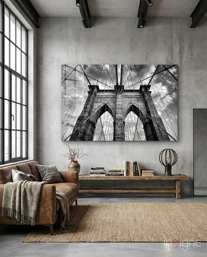Bridge Arches Upward View Glass Wall Art