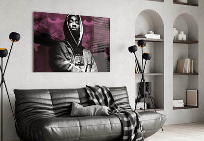 Hooded Rapper By Bridge Pink Haze Glass Wall Art