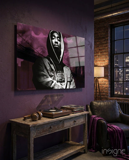 Hooded Rapper By Bridge Pink Haze Glass Wall Art