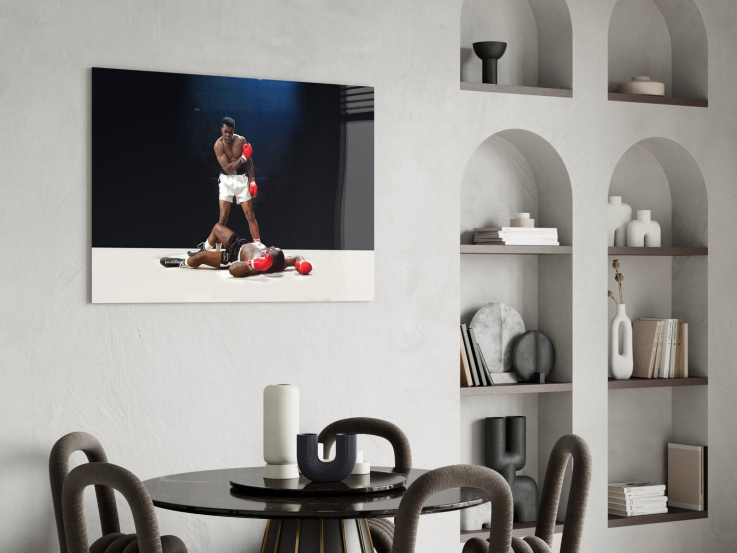 Standing Over Fallen Rival Glass Wall Art