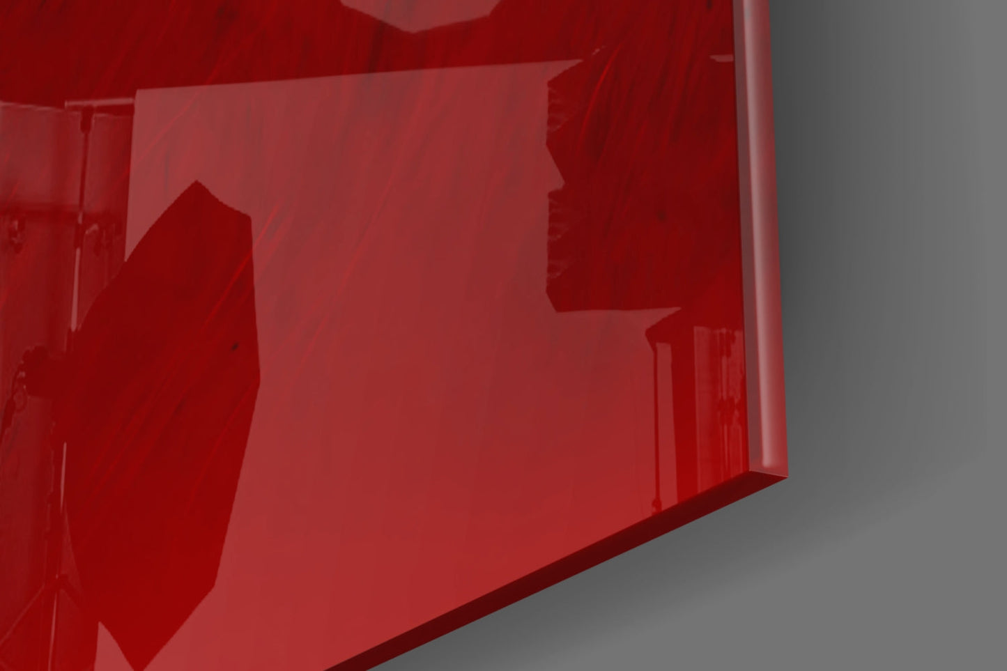 Scratched Metal Canada Maple Leaf Flag Glass Wall Art
