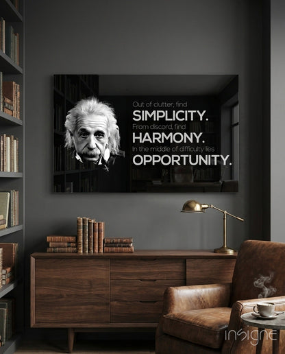 Genius Scientist Portrait Glass Wall Art