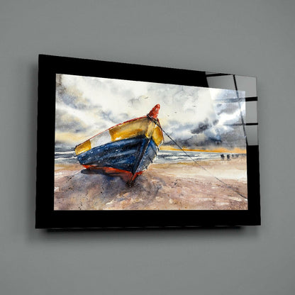 Fishing Boat Glass Wall Art