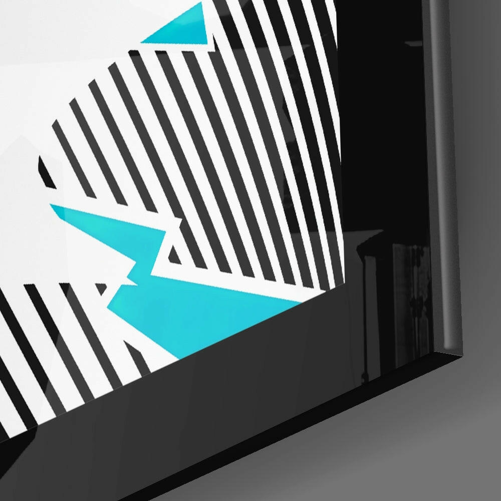 Open Mouth Optical Stripe Burst Glass Wall Art