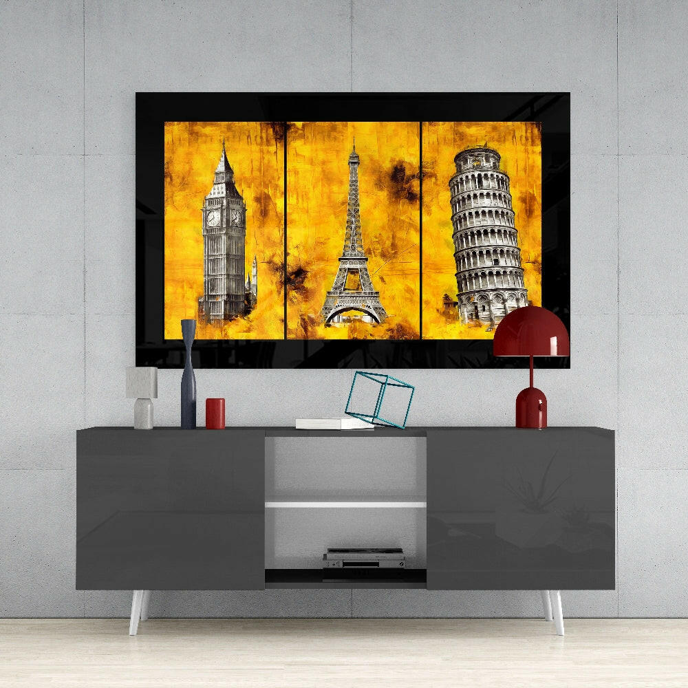 City Landmarks Glass Wall Art