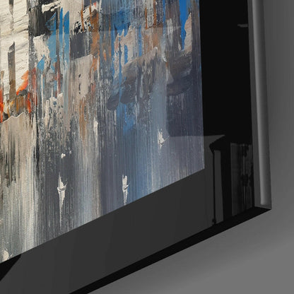Palette Knife Abstract Skyline New York Glass Wall Art