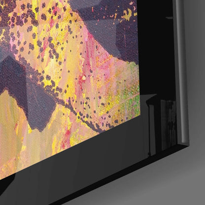 Golden Pink Abstract Woman Glass Wall Art