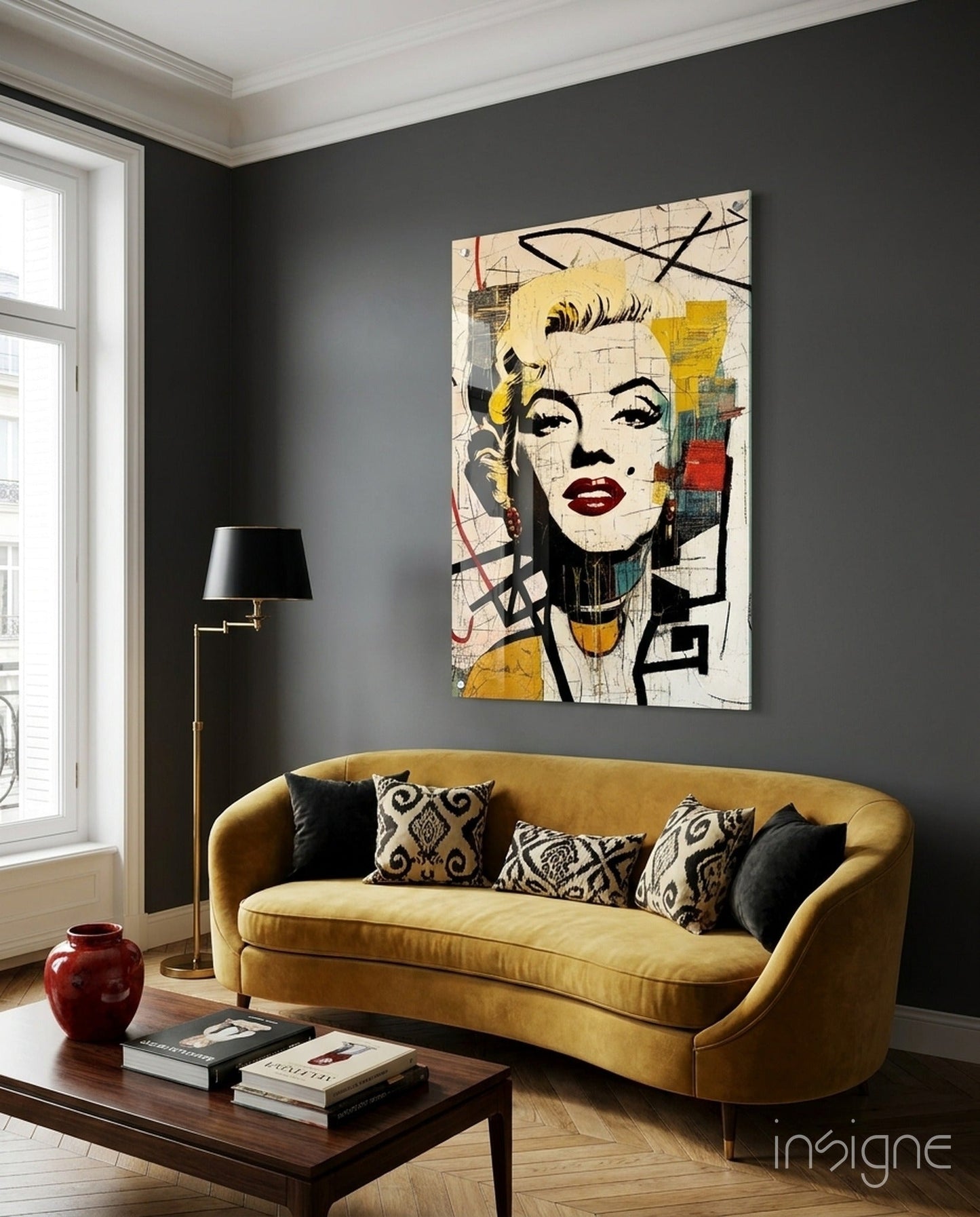 Cracked Wall Blonde Icon Glass Wall Art