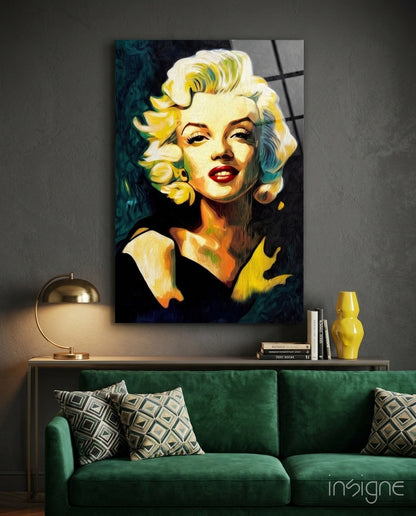 Swirl Blonde Diva Portrait Glass Wall Art