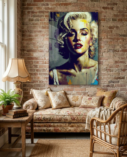 Golden Blonde Icon Portrait Glass Wall Art
