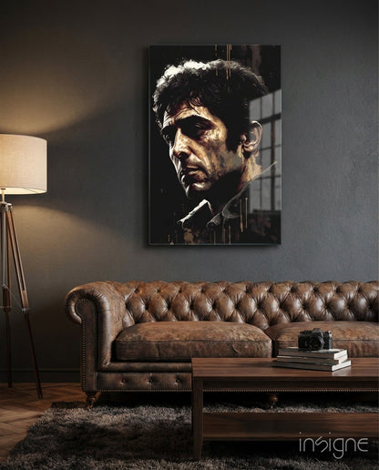 Golden Shadow Cigar Actor Glass Wall Art