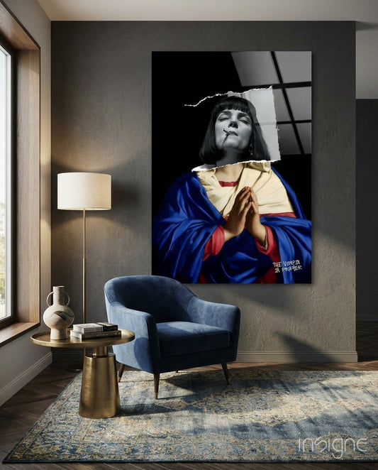 Contemporary Virgin Glass Wall Art || Designer Collection