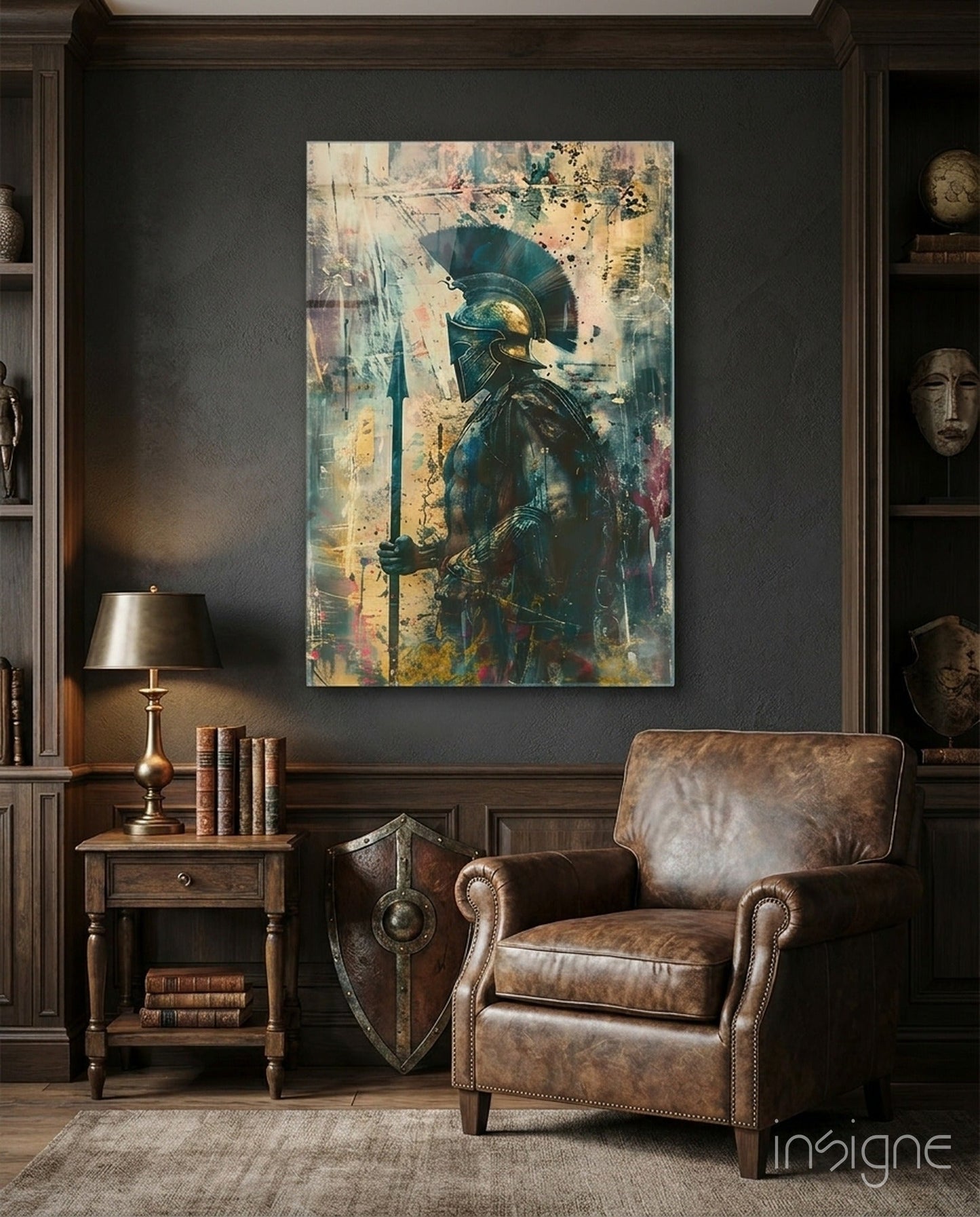 Colorful Painted Spartan Glass Wall Art