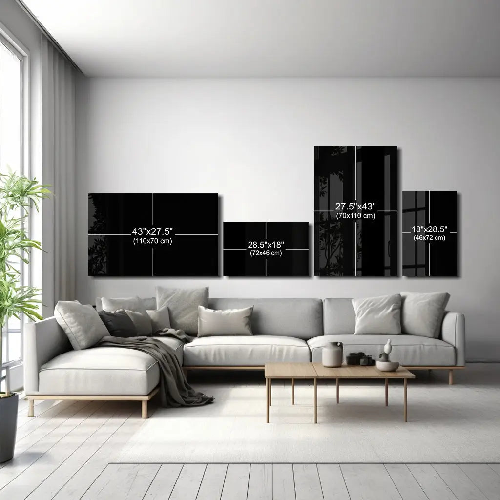 Fiery chili peppers tempered glass art with tree silhouettes