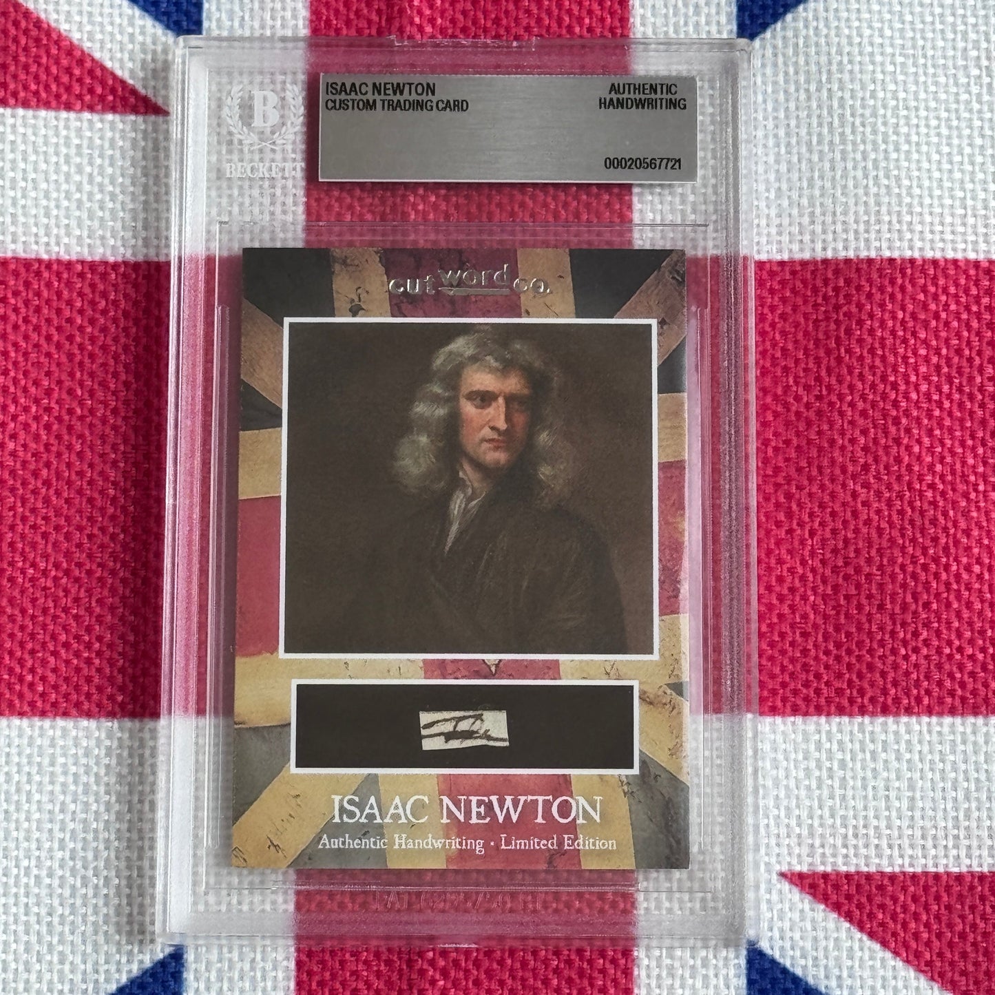 Isaac Newton Beckett Encapsulated Handwriting Removed from an Autograph Manuscript