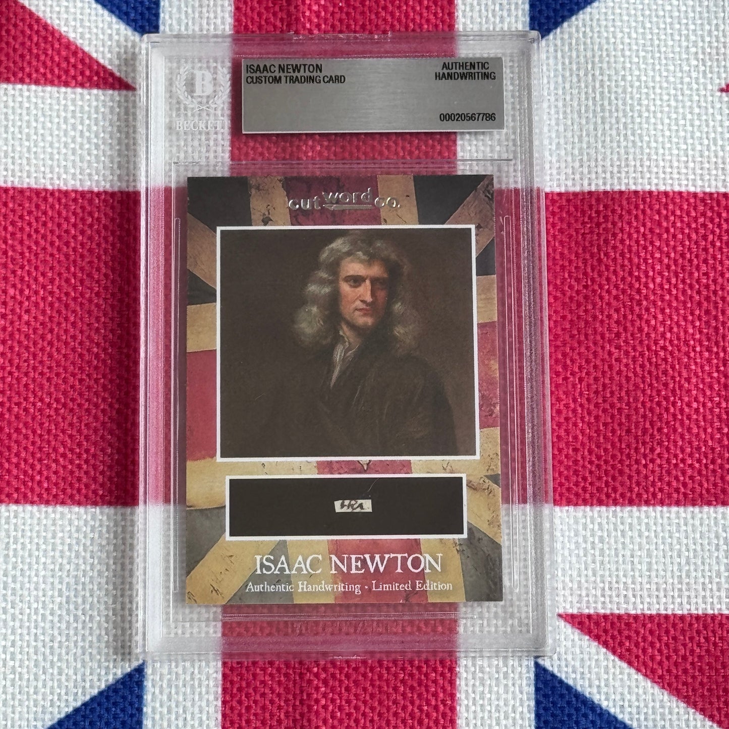 Isaac Newton Beckett Encapsulated Handwriting Removed from an Autograph Manuscript
