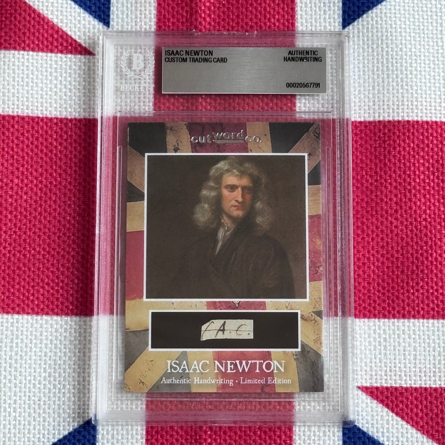Isaac Newton Beckett Encapsulated Handwriting Removed from an Autograph Manuscript