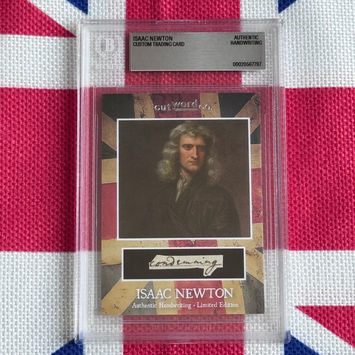 Isaac Newton Beckett Encapsulated Handwriting Removed from an Autograph Manuscript