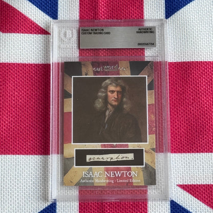 Isaac Newton Beckett Encapsulated Handwriting Removed from an Autograph Manuscript