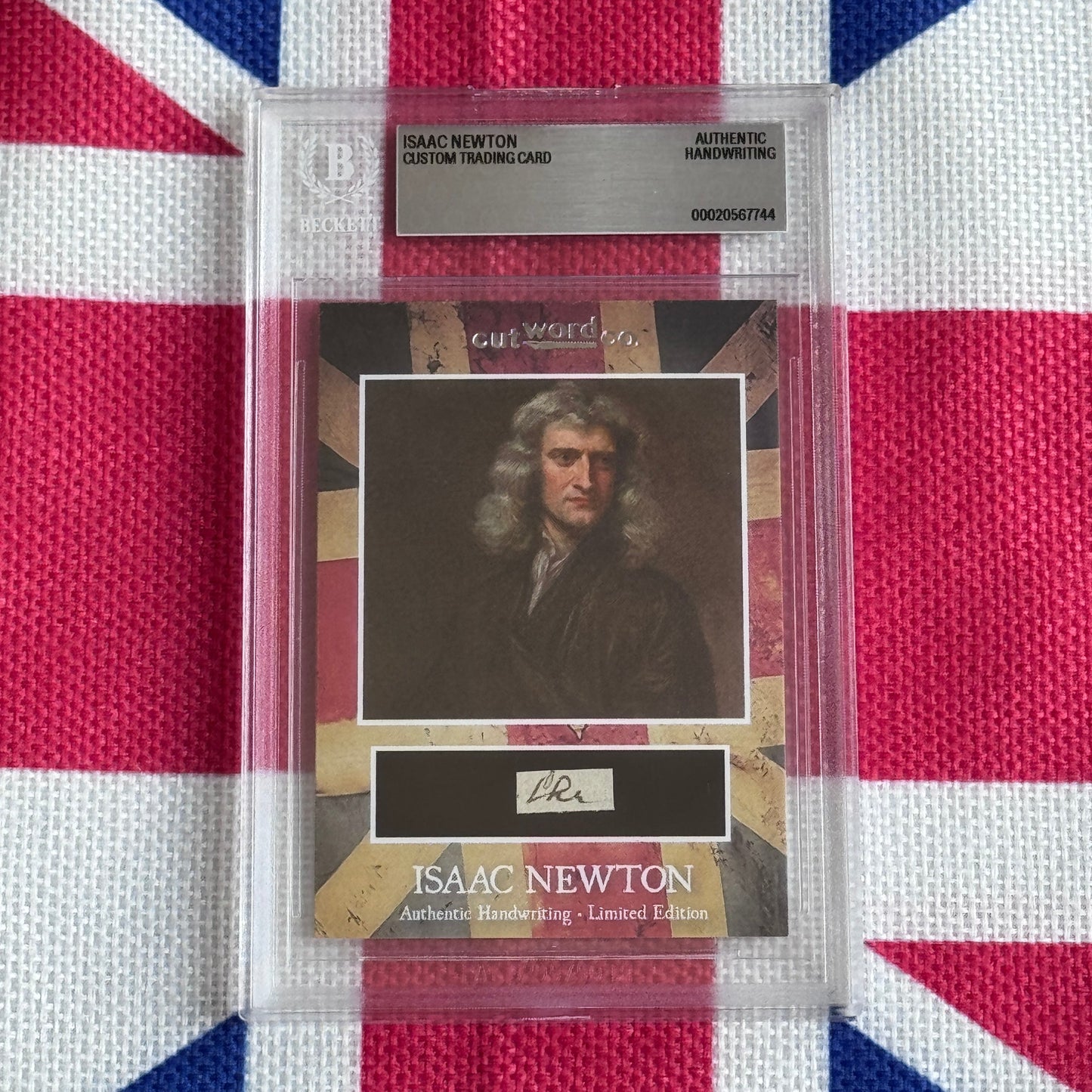 Isaac Newton Beckett Encapsulated Handwriting Removed from an Autograph Manuscript